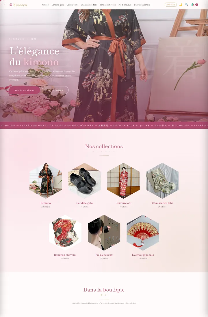 Nouvelle boutique Kimozen, kimonos et accessoires japonais